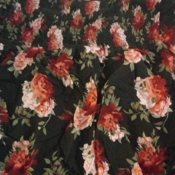 Faded Glory 3X Pink Flower Black Shirt - Picture 5 of 6